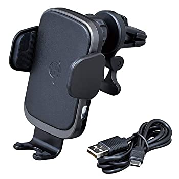 【中古-非常に良い】 セイワ SEIWA 車内用品 Qi ワイヤレス充電器 ホルダー iPhone スマートフォン ブラック D585 自動開閉 360度回転 ...
