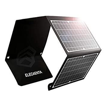 【未使用】【中古】 ELECAENTA 30W ソーラーチャージャー 3USBポート PD18W QC3.0急速充電 オートリトライ機能付き ソーラーパネル 折りたたみ式 薄型超軽量