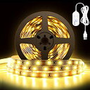 【中古-非常に良い】 LEDテープライト 電球色 5m ストリップ ライト イルミネーションライト 人感 明暗 センサー付き 無段階 調光 間接照明 正面発光 ...
