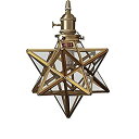 【中古】 億兆堂 K-04806-DG ペンダントライト ガラス スター 星 星形 星型 1灯 工事不要 E26口金 LED コード調整可能 天井照明 インテリア アンティーク