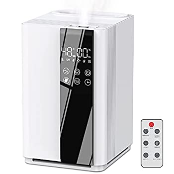 【中古-非常に良い】 加湿器 大容量 ハイブリッド式 ( 超音波 + 加熱式加湿器 ) 5L 上部給水 UV除菌 抗..