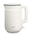 【未使用】【中古】 山善 電気ケトル 電気ポット 1.5L 大容量 自動電源OFF 空焚き防止機能 ふた取り外し可 ワンタッチ操作 2重構造 ホワイト YKP-...