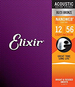 【未使用】【中古】 Elixir エリクサー アコースティックギター弦 NANOWEB 80 20ブロンズ Light Medium .012-.056 #11077