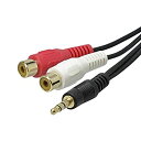 【未使用】【中古】 アクロス RCAケーブル AUDIO変換ケーブル 1.5m ステレオミニプラグ3.5mm-RCAジャック×2 AVC136