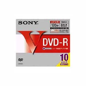 【未使用】【中古】 SONY DVD-R ディスク 録画用 120 分 8倍速 10枚入り 5ミリケース 10DMR12HPSS
