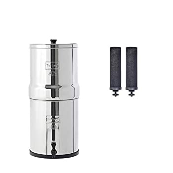 【中古】【輸入品 未使用】Berkey(バーキー) 大型重力式浄水器 ブラックBerkey浄水エレメント2個付き