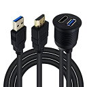 【中古】【輸入品・未使用】Duttek USB3.0 & HDMIパネルフラッシュマウントケーブル USB 3.0 & HDMIオス-メス延長マウント ダッシュ...