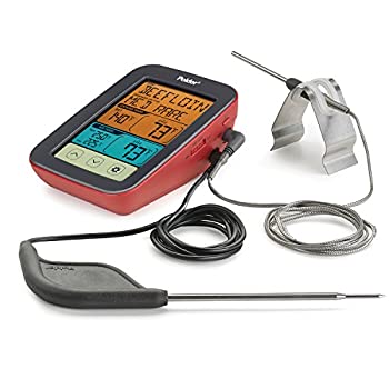 【中古】【輸入品 未使用】Polder Digital Touch-Screen BBQ and Smoker Thermometer カンマ Dual Probes カンマ 9 USDA Safe Temperature Presets カンマ Red