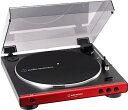 【中古-非常に良い】オーディオテクニカ フルオートレコードプレーヤー レッド AT-LP60X RD