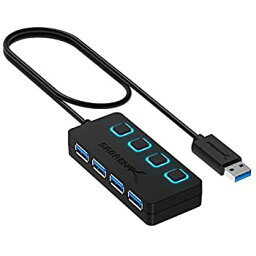 【中古】【輸入品・未使用】Sabrentの4ポートUSB 3.0ハブ [ブルーLED、個別パワースイッチ付き](HB-UM43)