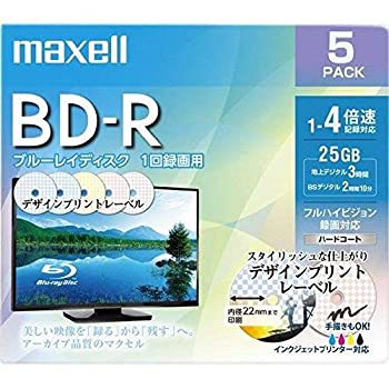 【中古】【輸入品・未使用】maxell 録画用 BD-R 標準130分 4倍速 デザインプリント 5枚パック BRV25PME.5S