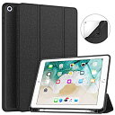 【中古】【輸入品・未使用】Soke iPad 9.7 2018/2017用 ケース ペンシルホルダー付き スマートiPadケース 三つ折りスタンド付き 耐衝撃ソ...