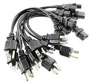 【中古】【輸入品・未使用】CablesOnline 10パック 1フィート ショート3コンダクターPC電源コード 18AWG NEMA 5-15p IEC C1...