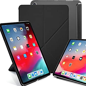 【中古】【輸入品・未使用】KHOMO 水平と垂直のディスプレイスタンド対応カバー iPad Pro 12.9インチケース 第3世代 (2018年発売) - デュアル折り紙シリーズ - ブラック