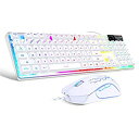 【中古】【輸入品・未使用】ゲーミングキーボードとマウスコンボ K1 LED レインボー バックライト付きキーボード 104キーコンピュータ PC ゲーミングキーボード PC/ノートパ
