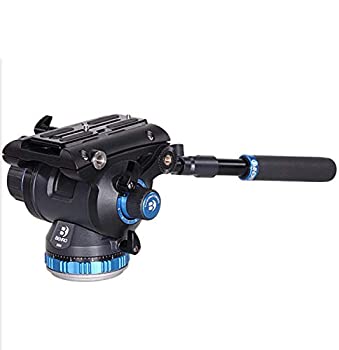 Benro S6 PRO フラットベースフルードビデオヘッド 最大13,200ポンド 6ステップカウンターバランス0-5 1/4インチ-20アクセサリーマウント 3/8インチ-16ヘッドマ A2573F Aluminium Single Tube Flip Lock 3 Section S6PRO Video Head