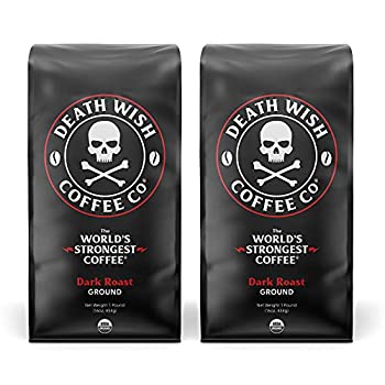 【中古】【輸入品・未使用】Death Wish Ground Coffee Bundle Deal%カンマ% The World's Strongest Coffee%カンマ% Fair Trade and USDA Certified Organic%カンマ% 2 lb Bag by Deat