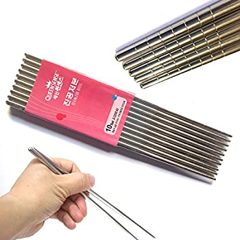 【中古】【輸入品・未使用】[QUEEN SENSE] 真空ステンレス中空柄箸20組 / Vacuum Stainless Steel hollow Pattern Chopsticks 20 Pairs / 韓国語キッチン / Korean Kitchen