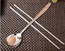 【中古】【輸入品 未使用】 KITSM SENSE ステンレススチールスプーンと箸1セット / Stainless Steel Spoon and Chopsticks 1Set / リーフパターン/Leaf pattern/食器/tabl