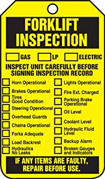 【中古】【輸入品 未使用】Accuform Signs TRS305PTP Forklift Status Tag カンマ Legend FORKLIFT INSPECTION (CHECKLIST)/FORKLIFT INSPECTION RECORD カンマ 5.75 Length x