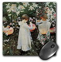 【中古】【輸入品・未使用】3dRose LLC 8 x 8 x 0.25インチ マウスパッド カーネーション リリー ローズ John Singer Sargent Little Girls in A Garden (mp_126515_1)