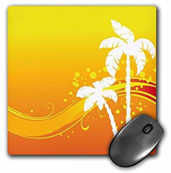 【中古】【輸入品・未使用】3drose LLC 8?x 8?x 0.25インチの抽象ヤシの木のシーンで、オレンジ、ホワイト、黄色マウスパッド(MP 152560?_ 1?)
