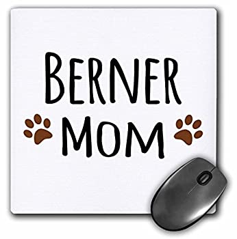 3drose Berner Mom???Bernese Mountain Dog???ブラウンMuddy Paw Prints???マウスパッド、8?× 8インチ( MP _ 154073?_ 1?) 