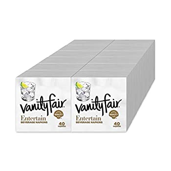 【中古】【輸入品・未使用】Vanity Fair Entertainペーパーナプキン 飲料カクテルサイズ クラシックホワイト 40枚 (12枚パック)