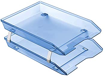 (Clear Blue) - Acrimet Facility Double Legal Tray Front Loading Design (Clear Blue)