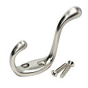 【中古】【輸入品・未使用】(Brushed Nickel) - Rok Hardware Heavy Duty Dual Coat Hook%カンマ% 7.6cm - 1.3cm %カンマ% Brushed Nickel%カンマ% 10 Pack ROKCH101BN