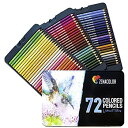 【中古】【輸入品・未使用】Zenacolor社のメタルボックス入り72色の色鉛筆-大人用塗り絵とデッサンのための72色のオリジナルカラーセット - 三段に仕分け...