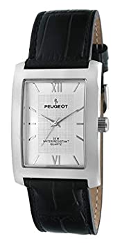 【中古】【輸入品・未使用】Peugeot Men's 2033SL Silver-Tone Black Leather Strap and Silver Dial Watch 【中古】【輸入品・未使用】Peugeot Men's 2033SL Silver-Tone Black Leather Strap and Silver Dial Watch
