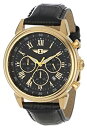 yÁzyAiEgpzCBN^ CrN^ rv I By Invicta Men's 90242-003 18k Gold-Plated Stainless Steel Watch with Black Leather Band [sAi]