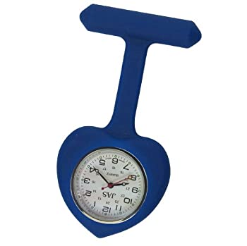 【中古】【輸入品・未使用】Nurses Lapel Watch Silicone ( Infection Control ) Navyブルー