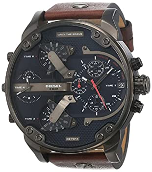 【中古】【輸入品 未使用】Diesel Men 039 s DZ7314 The Daddies Series Stainless Steel Watch With Brown Leather Band 並行輸入品