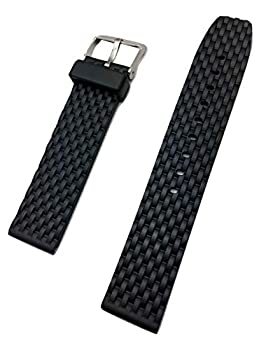 【中古】【輸入品・未使用】20?mmブラックラバー時計バンド???-快適、耐久性PVC素材