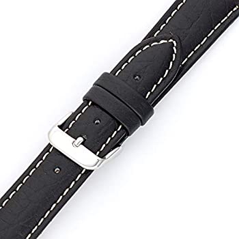 【中古】【輸入品・未使用】Hadley-Roma MS-906 メンズ 本革腕時計バンド 18mm ブラック