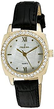 【中古】【輸入品・未使用】プジョーWomen 's Small Skinny Leather Band Dress Watch ブラック