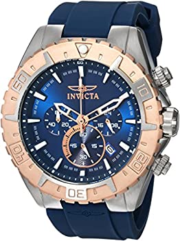 【中古】【輸入品・未使用】Invicta Men's 'Aviator' Quartz Stainless Steel and Silicone Casual Watch%カンマ% Color:Blue (Model: 22523)