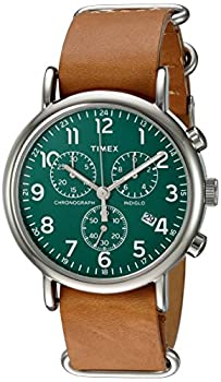 【中古】【輸入品 未使用】Timex ウィークエンダー クロノグラフ 40mm 腕時計 タン/ダークグリーン