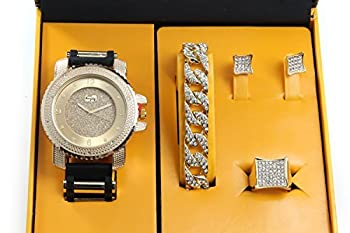 【中古】【輸入品・未使用】キラキラと光り、点灯します。 ヒップホップウォッチ&ジュエリーセット キ..