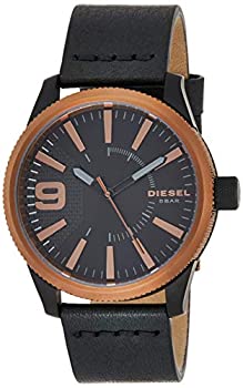 【中古】【輸入品 未使用】Diesel Men 039 s Rasp DZ1841 Rose-Gold Leather Japanese Quartz Fashion Watch