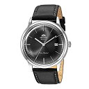 yÁzyAiEgpzOrient Men's 2nd Generation Bambino 40.5mm Black Leather Band Steel Case Automatic Analog Watch FAC0000CA0