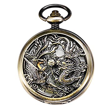【中古】【輸入品・未使用】TREEWETO 機械式 懐中時計 スケルトン ブロンズ ラッキー ドラゴン ギフト ボックス 付き 【中古】【輸入品・未使用】TREEWETO 機械式 懐中時計 スケルトン ブロンズ ラッキー ドラゴン ギフト ボックス 付き
