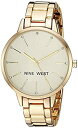 【中古】【輸入品・未使用】Nine West Women's Crystal Accented Gold-Tone Bracelet Watch