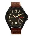 yÁzyAiEgpzWrangler Men&#39;s Watch%J}% 48mm Black Case and Face%J}% Second Hand%J}% Brown Polyurethane Band (WRT3900-1A5)