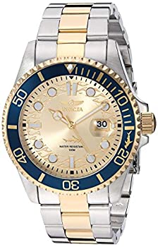 【中古】【輸入品・未使用】Invicta Men's Pro Diver Steel Bracelet & Case Quartz Champagne Dial An..