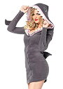 【中古】【輸入品・未使用】LEG AVENUE(レッグアベニュー) Cozy Shark フード付きフリースドレス コスチューム グレー レディース Mサイズ