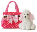 Aurora Plush Fancy Pals Pet Carrier Fancy Pink Polka Dot 