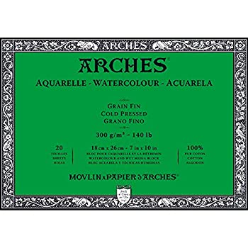 【中古】【輸入品・未使用】アルシュ 水彩紙 ブロック 300g細目18X26 20枚
